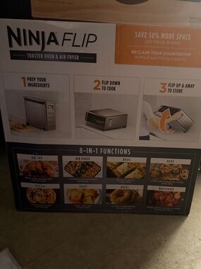 Ninja Flip Toaster Oven & Air Fryer - Black and Silver